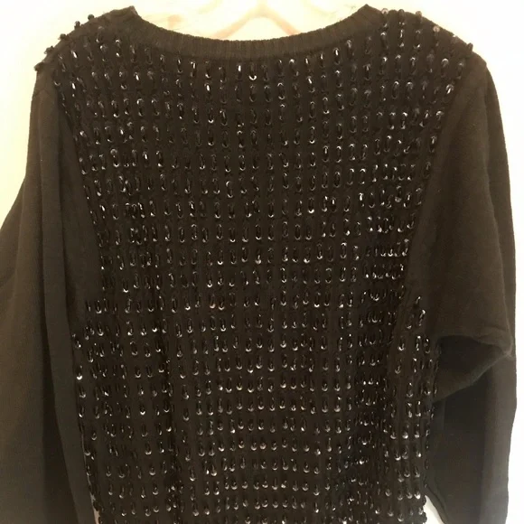 French Connection Sequin Beaded Black sweater NWT PRICE FIRM! - Picture 2 of 8